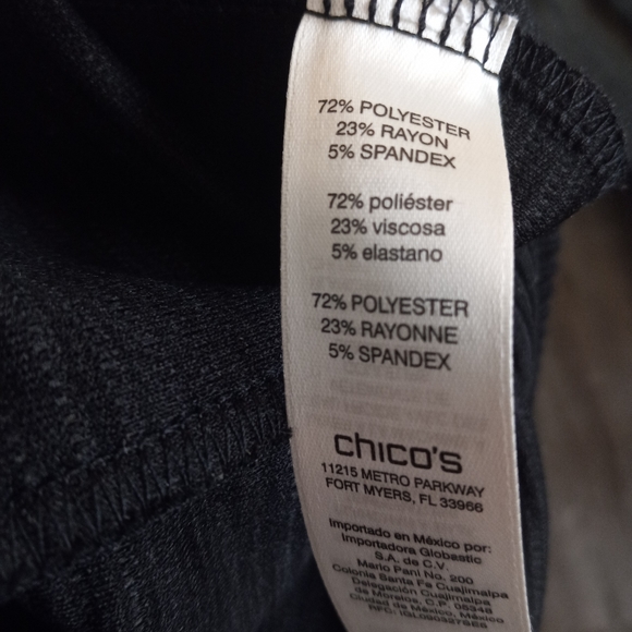 Chico's 3 (16) women's black sheath ribbed crewneck cap sleeve dress - Picture 9 of 12